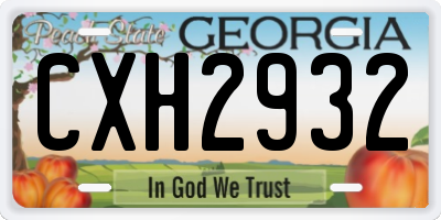 GA license plate CXH2932
