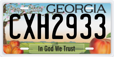 GA license plate CXH2933