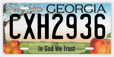 GA license plate CXH2936