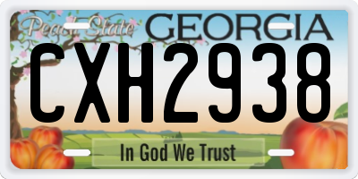 GA license plate CXH2938