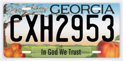 GA license plate CXH2953