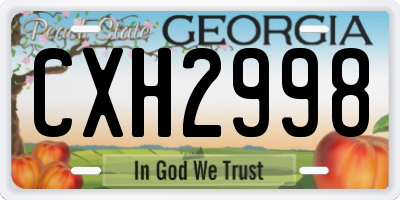 GA license plate CXH2998