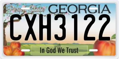 GA license plate CXH3122