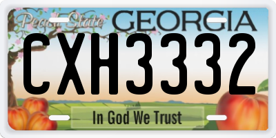 GA license plate CXH3332