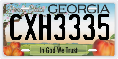 GA license plate CXH3335