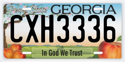 GA license plate CXH3336