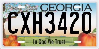 GA license plate CXH3420