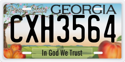 GA license plate CXH3564