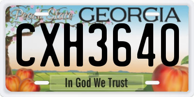 GA license plate CXH3640