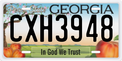 GA license plate CXH3948