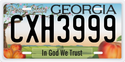 GA license plate CXH3999