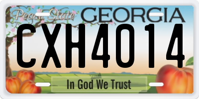 GA license plate CXH4014