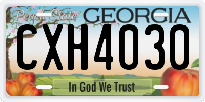GA license plate CXH4030