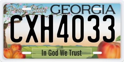 GA license plate CXH4033