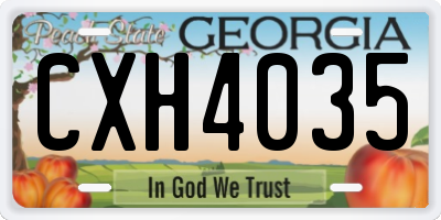 GA license plate CXH4035