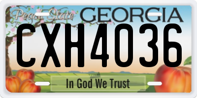 GA license plate CXH4036