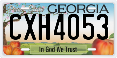 GA license plate CXH4053