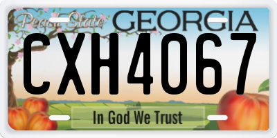 GA license plate CXH4067