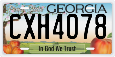 GA license plate CXH4078