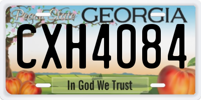 GA license plate CXH4084