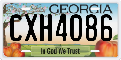 GA license plate CXH4086