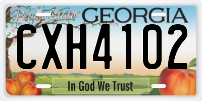 GA license plate CXH4102
