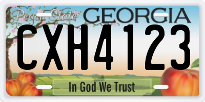 GA license plate CXH4123