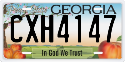GA license plate CXH4147