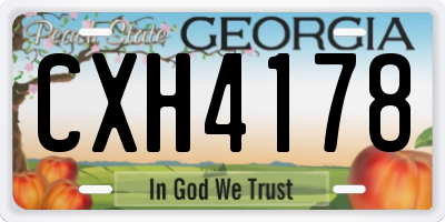 GA license plate CXH4178