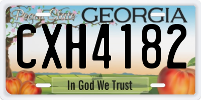 GA license plate CXH4182