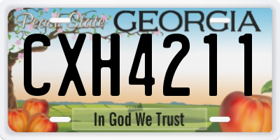 GA license plate CXH4211