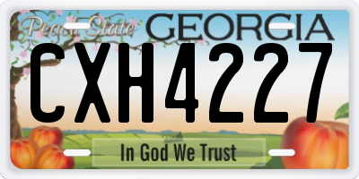 GA license plate CXH4227