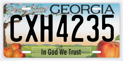 GA license plate CXH4235