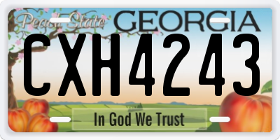 GA license plate CXH4243