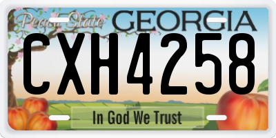 GA license plate CXH4258