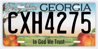 GA license plate CXH4275