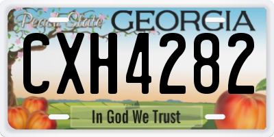 GA license plate CXH4282