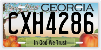 GA license plate CXH4286