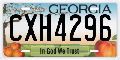 GA license plate CXH4296