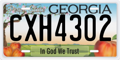 GA license plate CXH4302