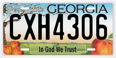 GA license plate CXH4306