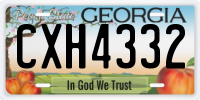 GA license plate CXH4332
