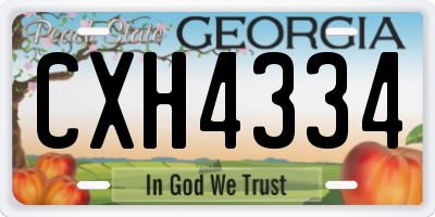 GA license plate CXH4334
