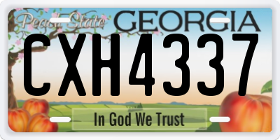 GA license plate CXH4337