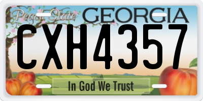 GA license plate CXH4357