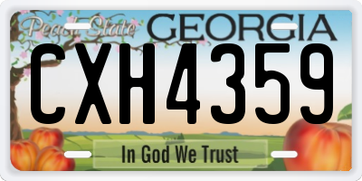 GA license plate CXH4359