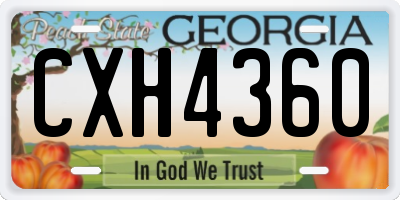 GA license plate CXH4360