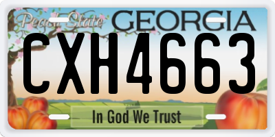 GA license plate CXH4663