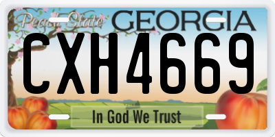 GA license plate CXH4669