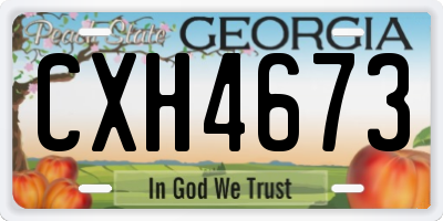 GA license plate CXH4673